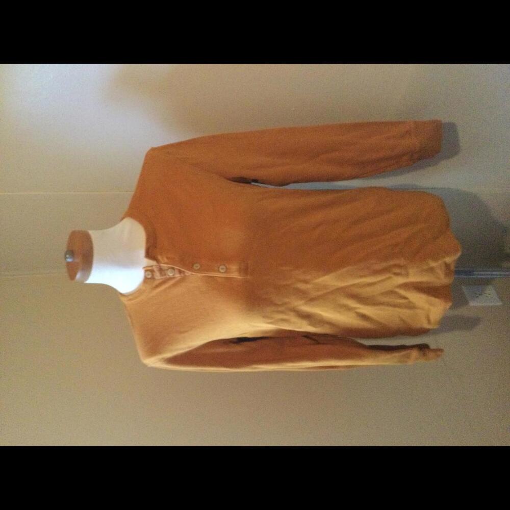 Goodfellow  & Co. Mojave Orange Long Sleeve Waffle Tee - M
